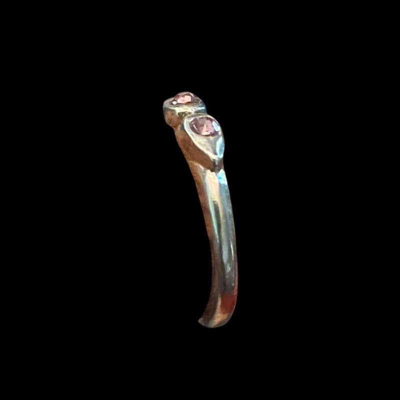 Vintage Pink Moissanite Teardrop Sterling Silver Ring (9)