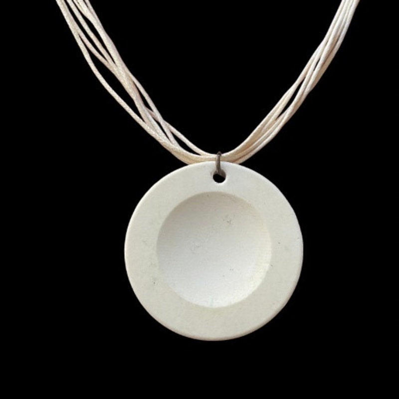 Cream Ceramic Avon “Haiku Awakenings” Pendant Necklace