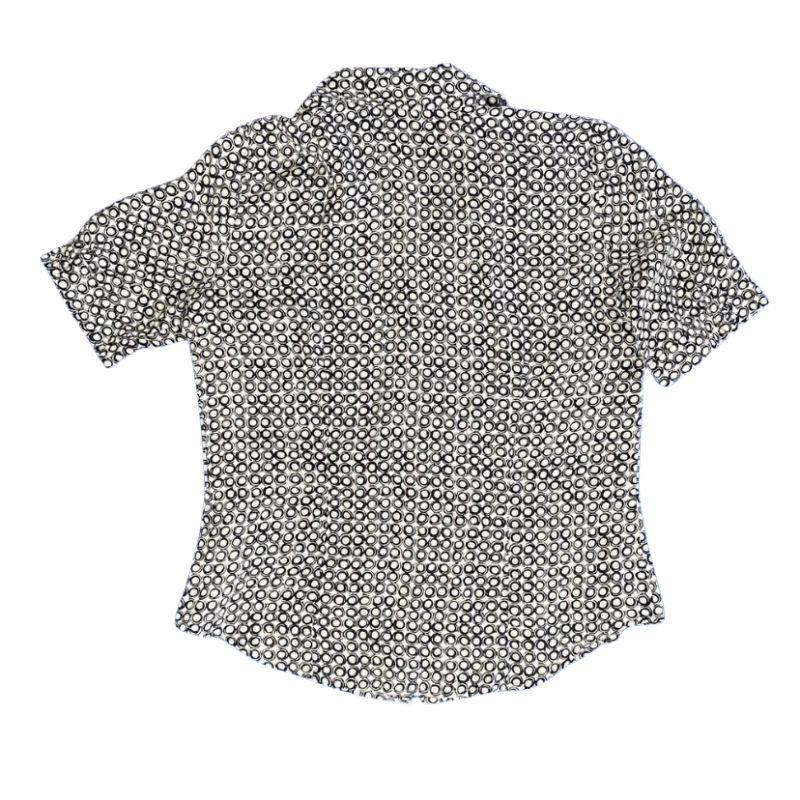 π Dana Buchman Vintage Silk Short-Sleeve Polka-Dot Button Down with Matching Scarf (10)