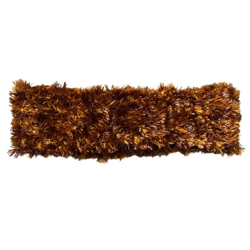 Fuzzy Golden Brown Knit Headband/ Ear Warmer (L)