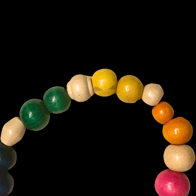 Rainbow Beaded Stretch Bracelets - Made with Vintage Beads