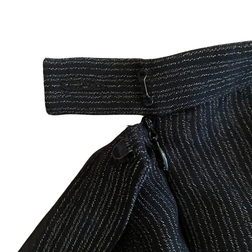Vintage Black & Silver Pinstriped Trousers (8P)