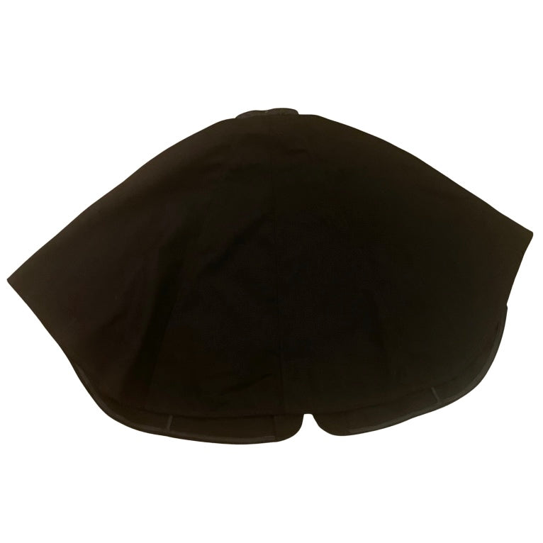 Black Fleece Cape with Removable Faux-fur Trim Hood (S-XXL)