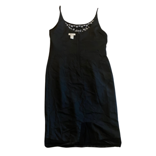 Vintage Black & White Embroidered Sheath Dress (12)