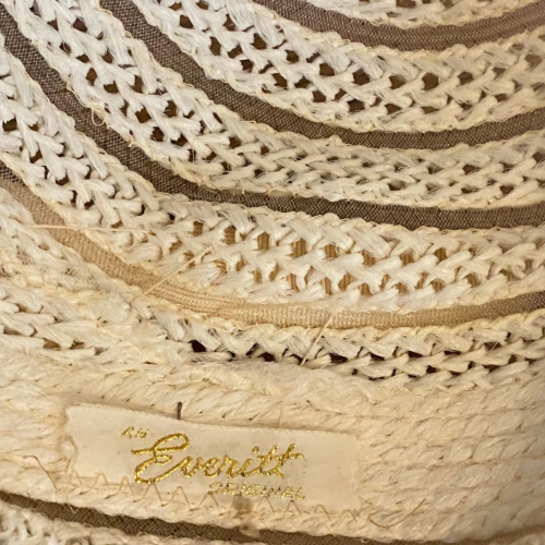 1950s Everitt Original Spiral Woven Straw Cloche Hat with Bow