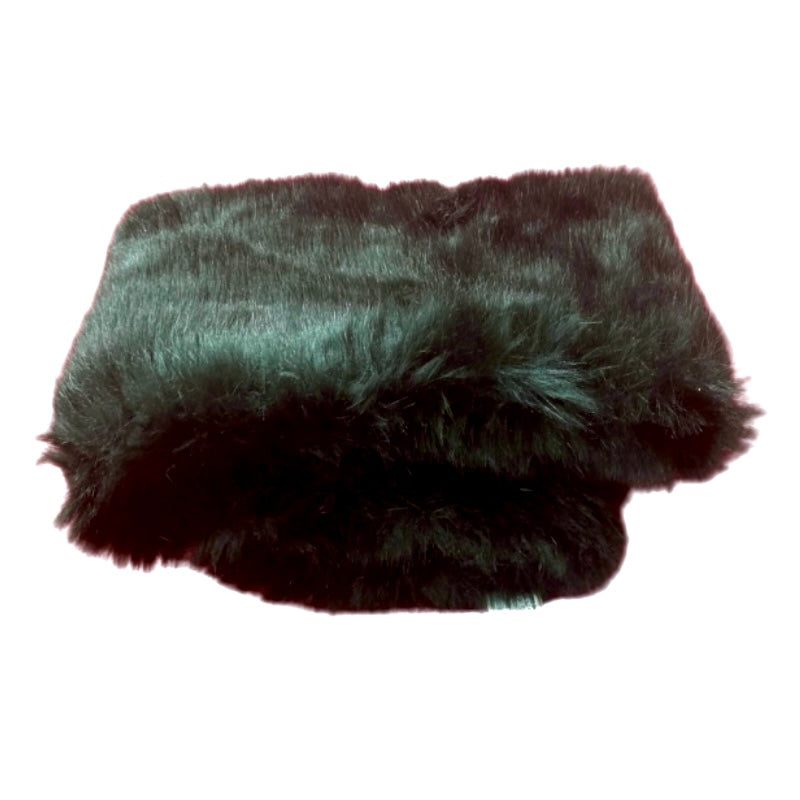 🔔 Y2K Dark Green Faux Fur Scarf