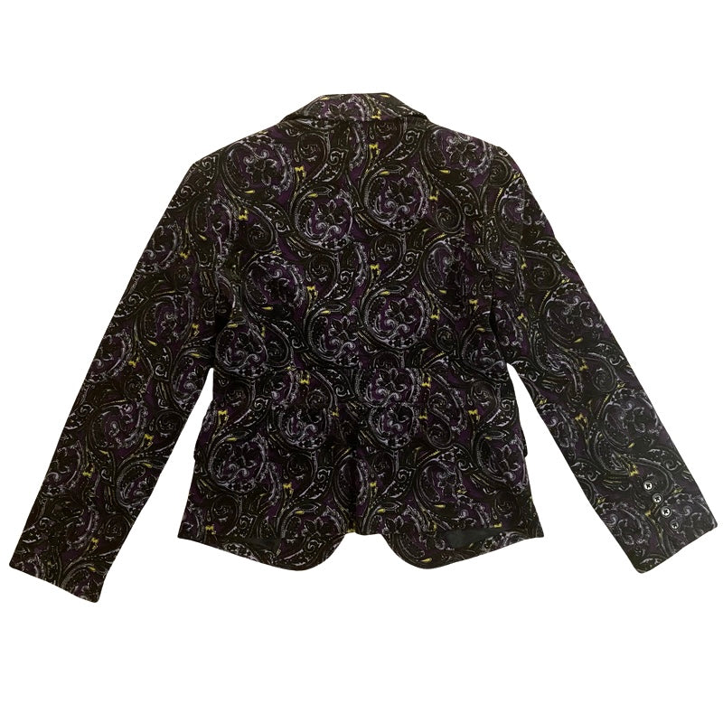 Velvet Black/Purple/Yellow Paisley Blazer (4P)