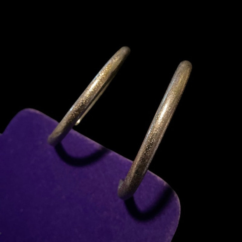 Vintage Medium Tarnished Costume Silver Hoop Earrings