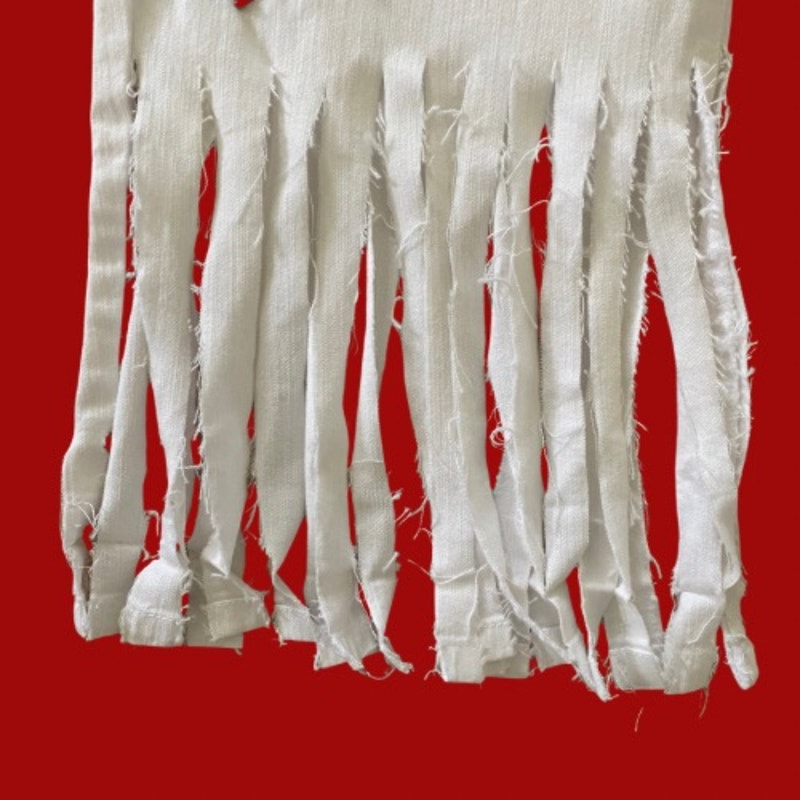 Upcycled White Denim Star Patch Fringe Hem Capris (8)