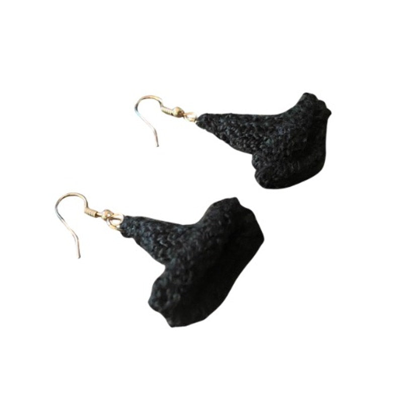 Black Witch Hat Earrings | Handknit with Acrylic Thread