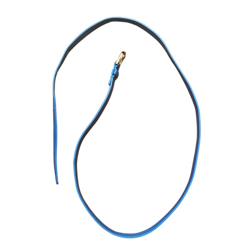 Slim Cerulean Blue Pleather Belt (16)