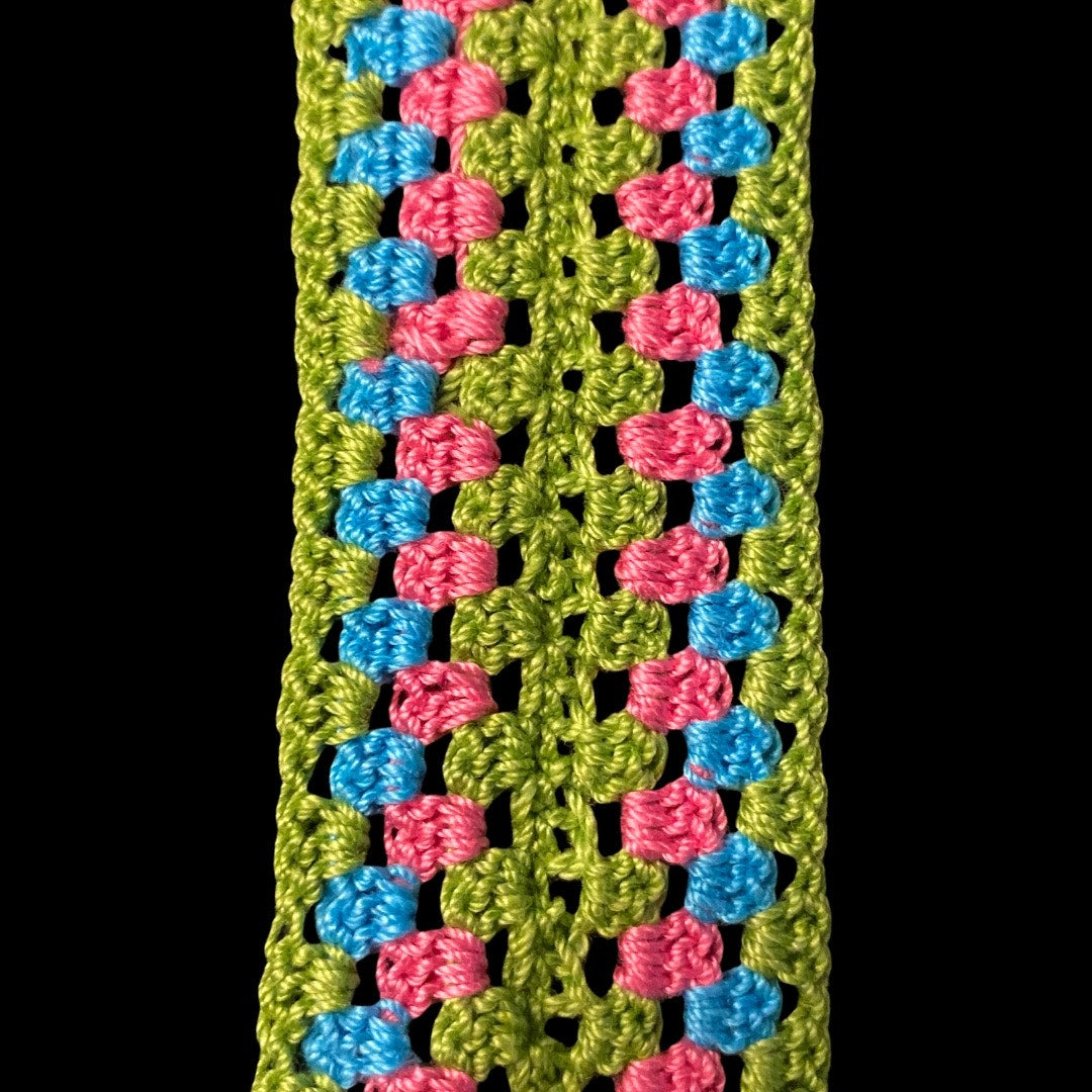 Polysexual Pride Micro-Crocheted Cotton Bookmark