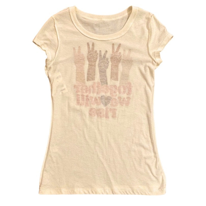NWT “Together We Will Rise” Peace Sign Graphic Tee (7-9)