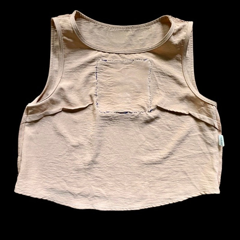Upcycled Vintage 80’s Houseplant Patch Dusky Rose Crop Tank (S)