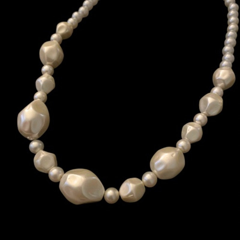 Chunky Mock Baroque Pearl Choker Necklace | Handmade with Vintage Beads