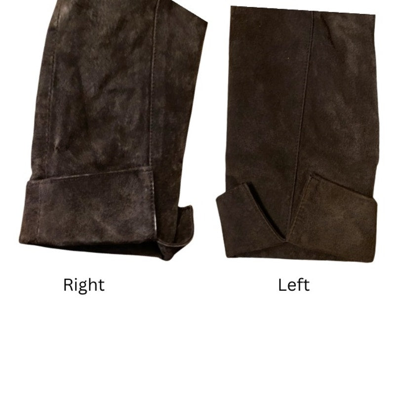 Upcycled Vintage Turquoise Bead Studded Chocolate Brown Suede Genuine Leather Jacket (S)