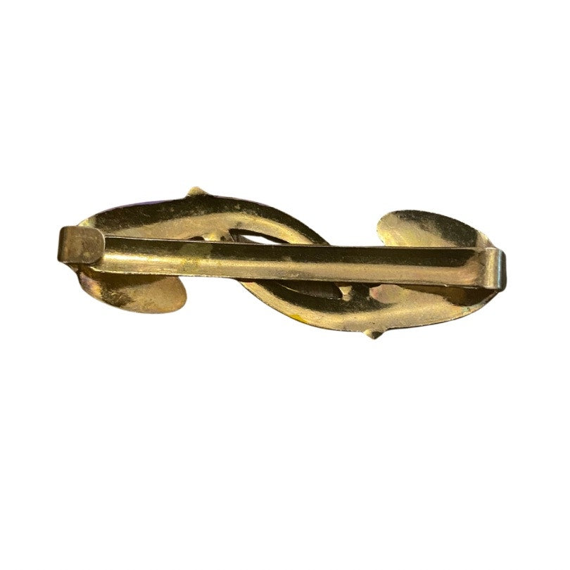 Lemon and Lavender Vintage “Peace Pipe” Enamel Tie Clip