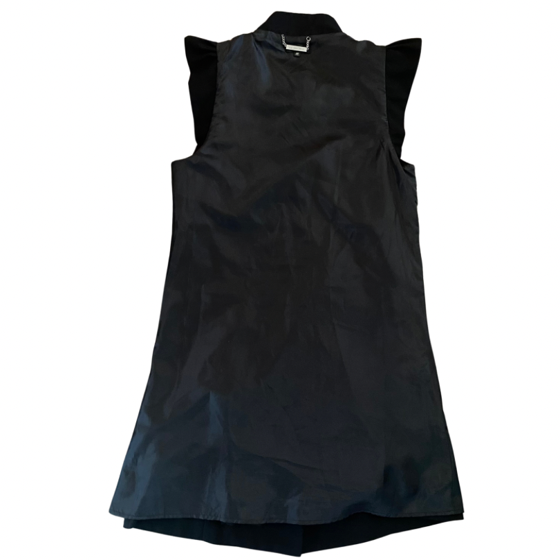 Mod Black Button-Down A-Line Dress (M)