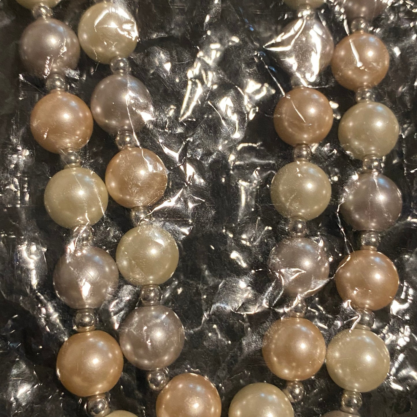 NWT White, Rose, and Lavender Mock Pearl Beaded Layered Necklace and Earring Set