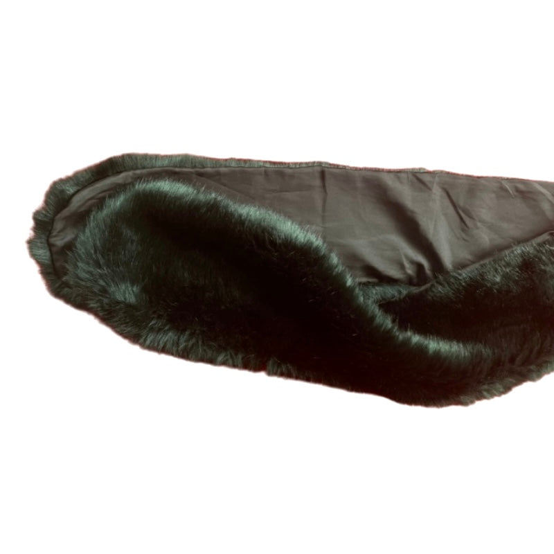 🔔 Y2K Dark Green Faux Fur Scarf