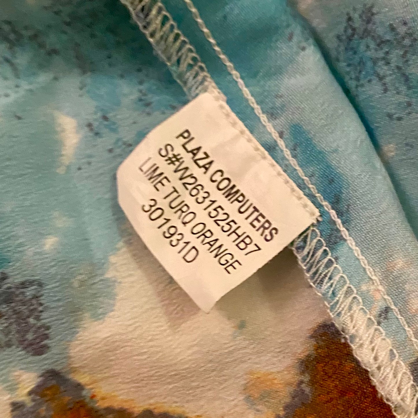 Hi-Low Lime Green/Turquoise/Orange Watercolor Striped Dress (M)