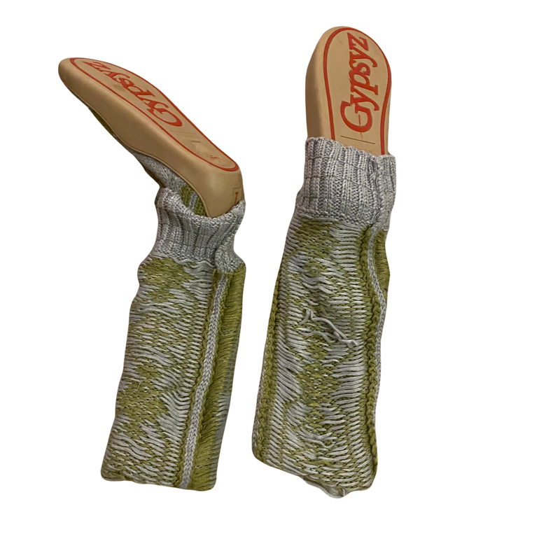 Green/Grey Fair-Isle Knit Thigh High Boots (Women’s 6)