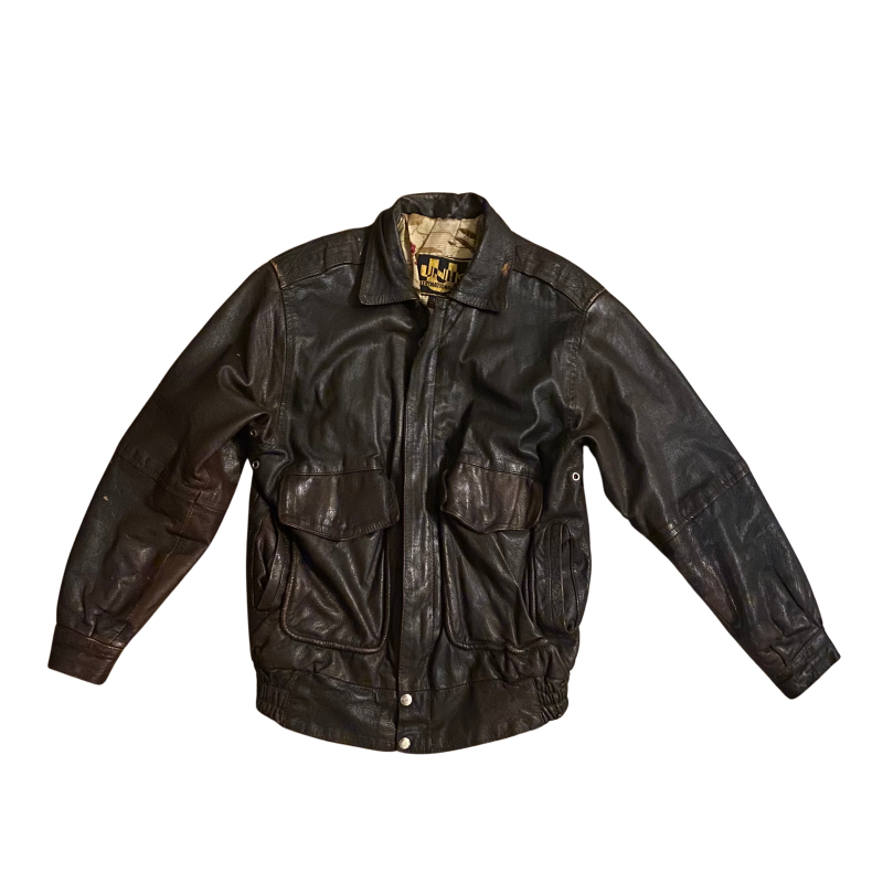 1970’s Distressed Dark Brown Goatskin Leather Flight Jacket (S)