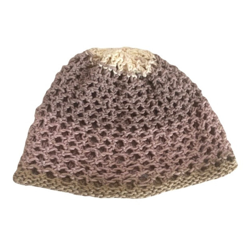 Mauve Ombré Retro Style Knit Mesh Skull Cap (S/M)