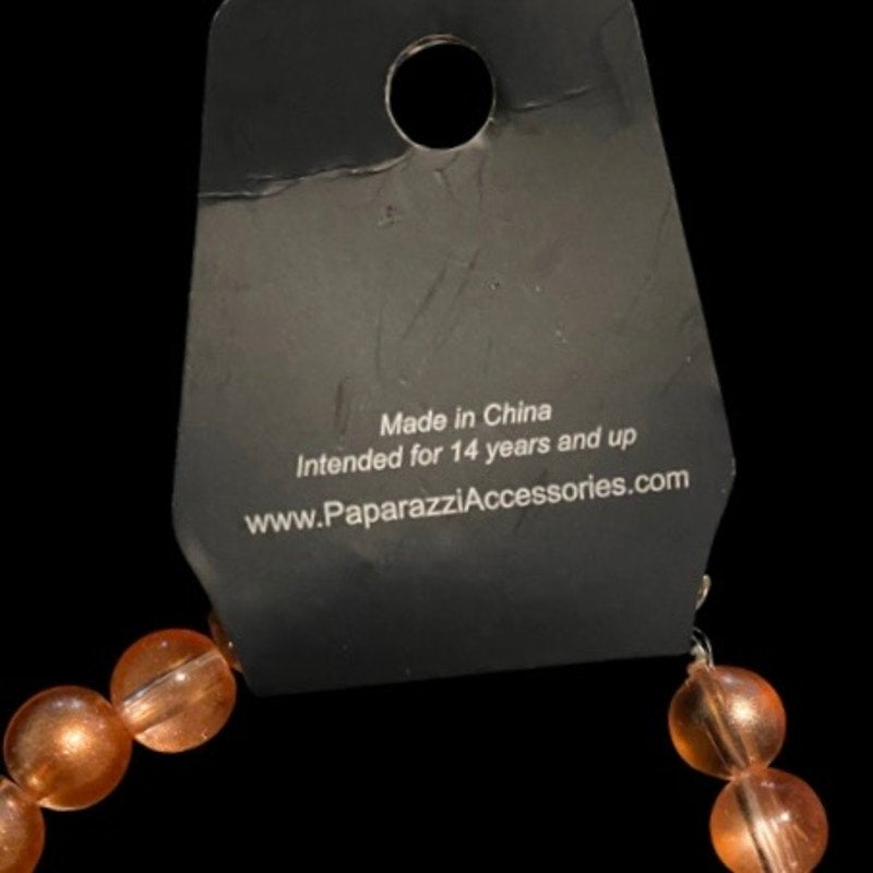 NWT Shimmery Peachy Pink Big Bubble Beaded Necklace and Earring Set