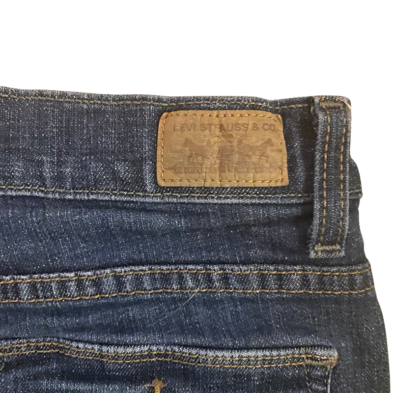 70’s Inspired Upcycled Secondhand Levi Bootcut 512 Jeans with Handknit Accents (10 M)
