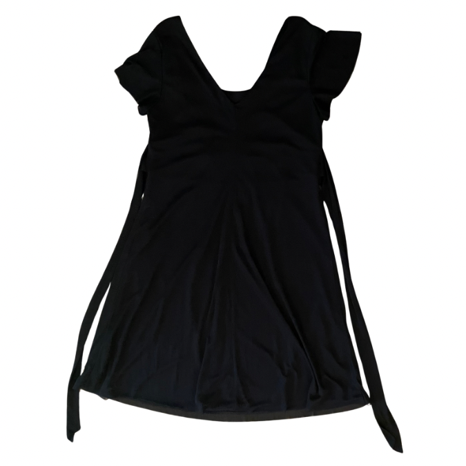 90’s Black & Silver Rhinestone Studded Empire Waist Dress (L)