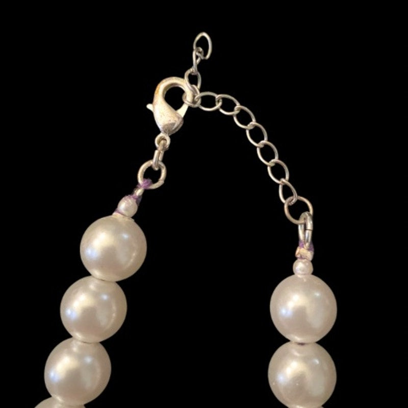 Multicolor Candy Chrome Mock Pearl Necklace | Handmade with Vintage Beads
