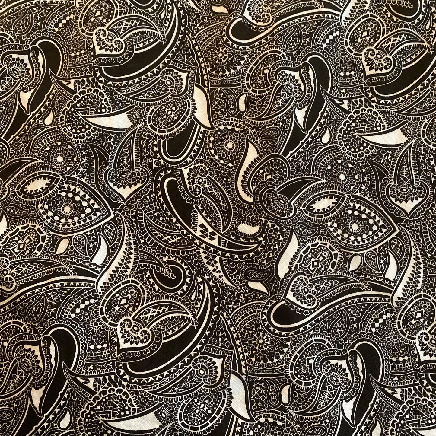 Dark Chocolate Brown & White Paisley Cotton A-Line Spaghetti Strap Dress (8P)
