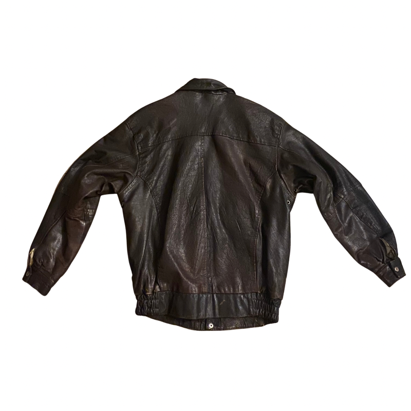 1970’s Distressed Dark Brown Goatskin Leather Flight Jacket (S)