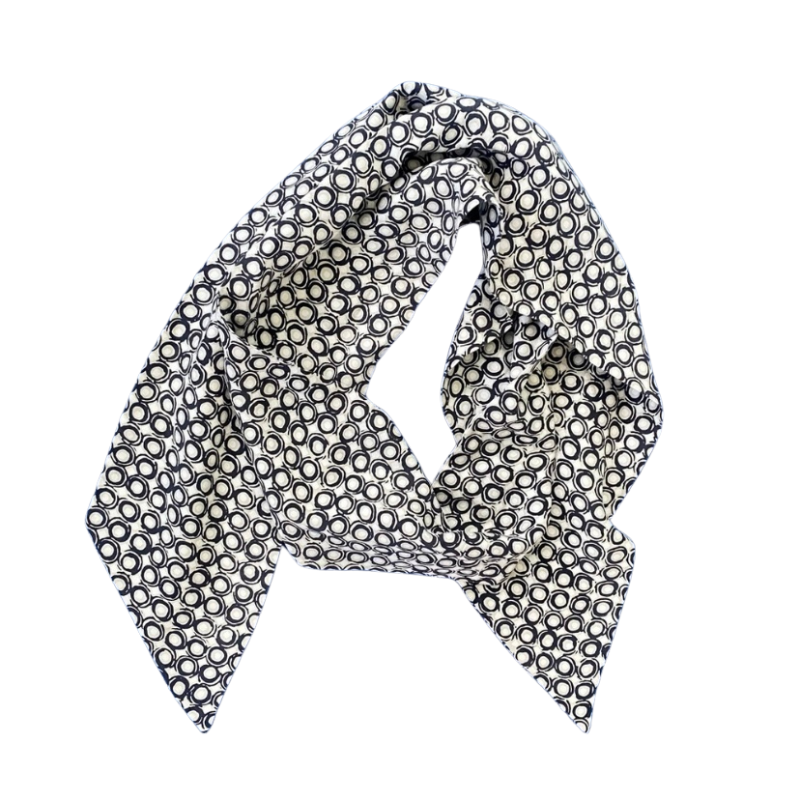 π Dana Buchman Vintage Silk Short-Sleeve Polka-Dot Button Down with Matching Scarf (10)