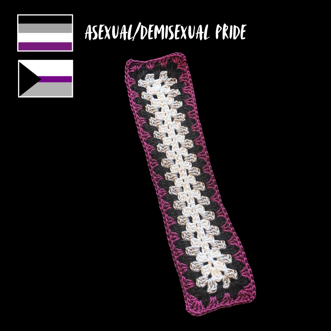 Asexual Spectrum Pride Micro-Crocheted Cotton Bookmark