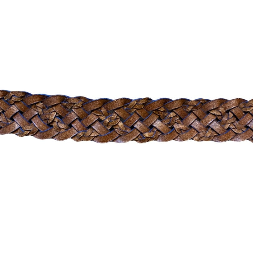 Royal Blue Vintage Talbots Woven Leather Belt with Solid Brass Buckle (XS/S)