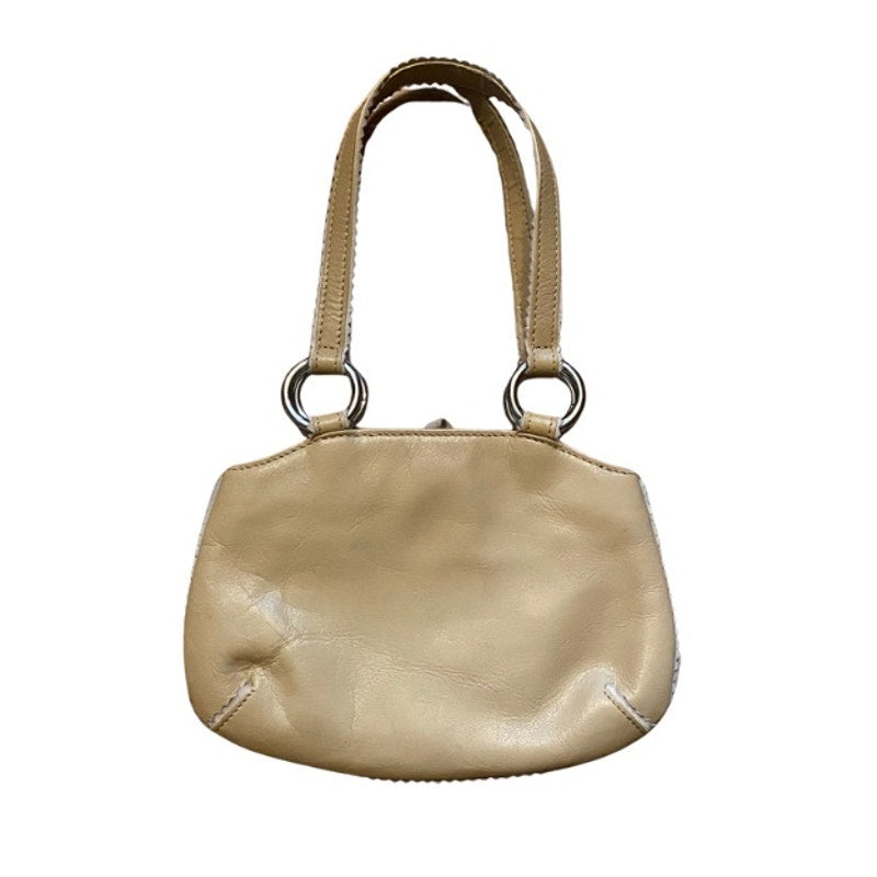 Dainty Y2K Two-Toned Beige/ Light Brown Suede Leather Handbag