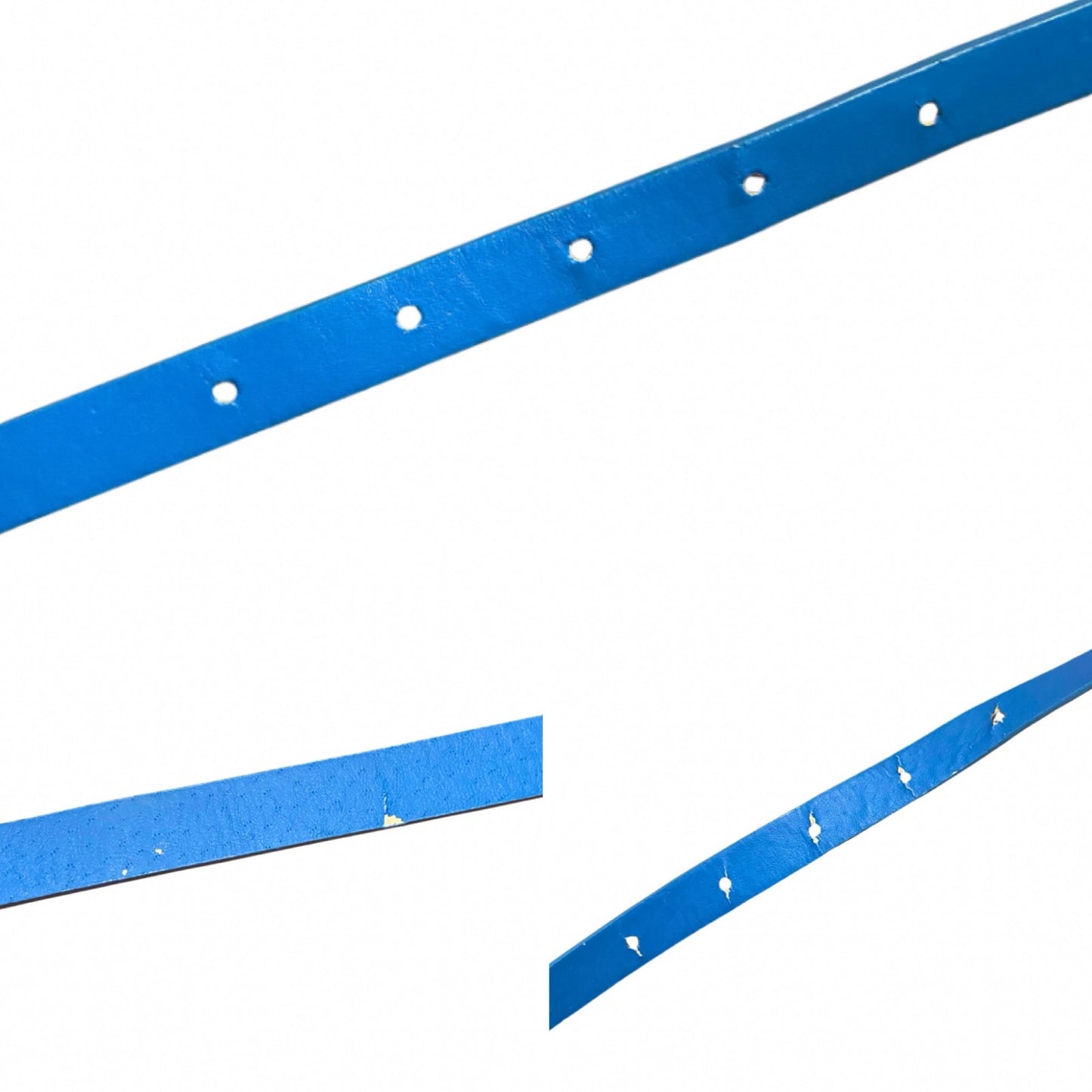 Slim Cerulean Blue Pleather Belt (16)