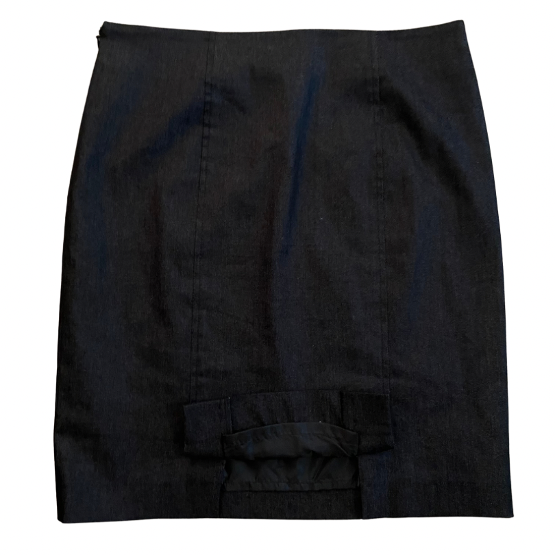 Vintage Dark Wash Denim Short Sleeve Button Down Skirt Suit (6)