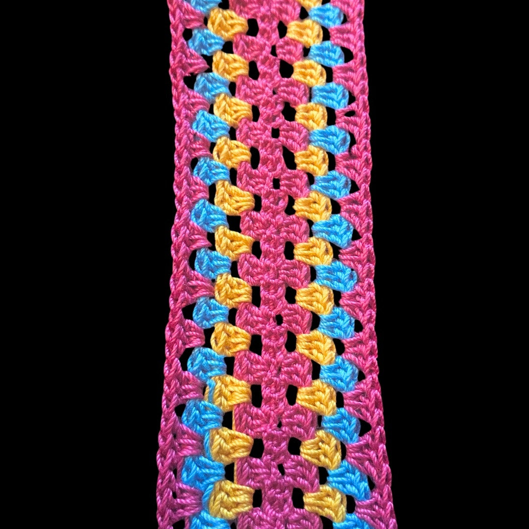 Pansexual Pride Micro-Crocheted Cotton Bookmark