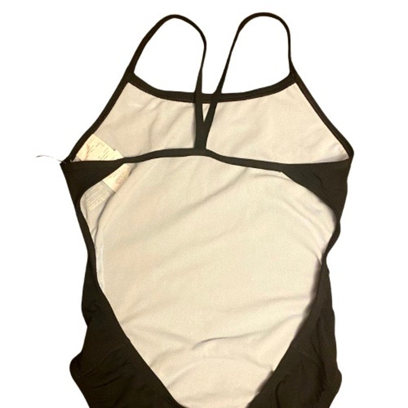NWT Nike Women’s Size 4 Open Back Black One-Piece Swimsuit