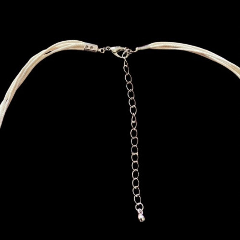 Cream Ceramic Avon “Haiku Awakenings” Pendant Necklace