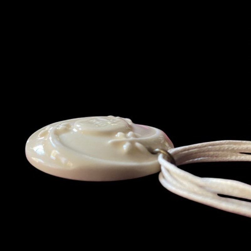 Cream Ceramic Avon “Haiku Awakenings” Pendant Necklace