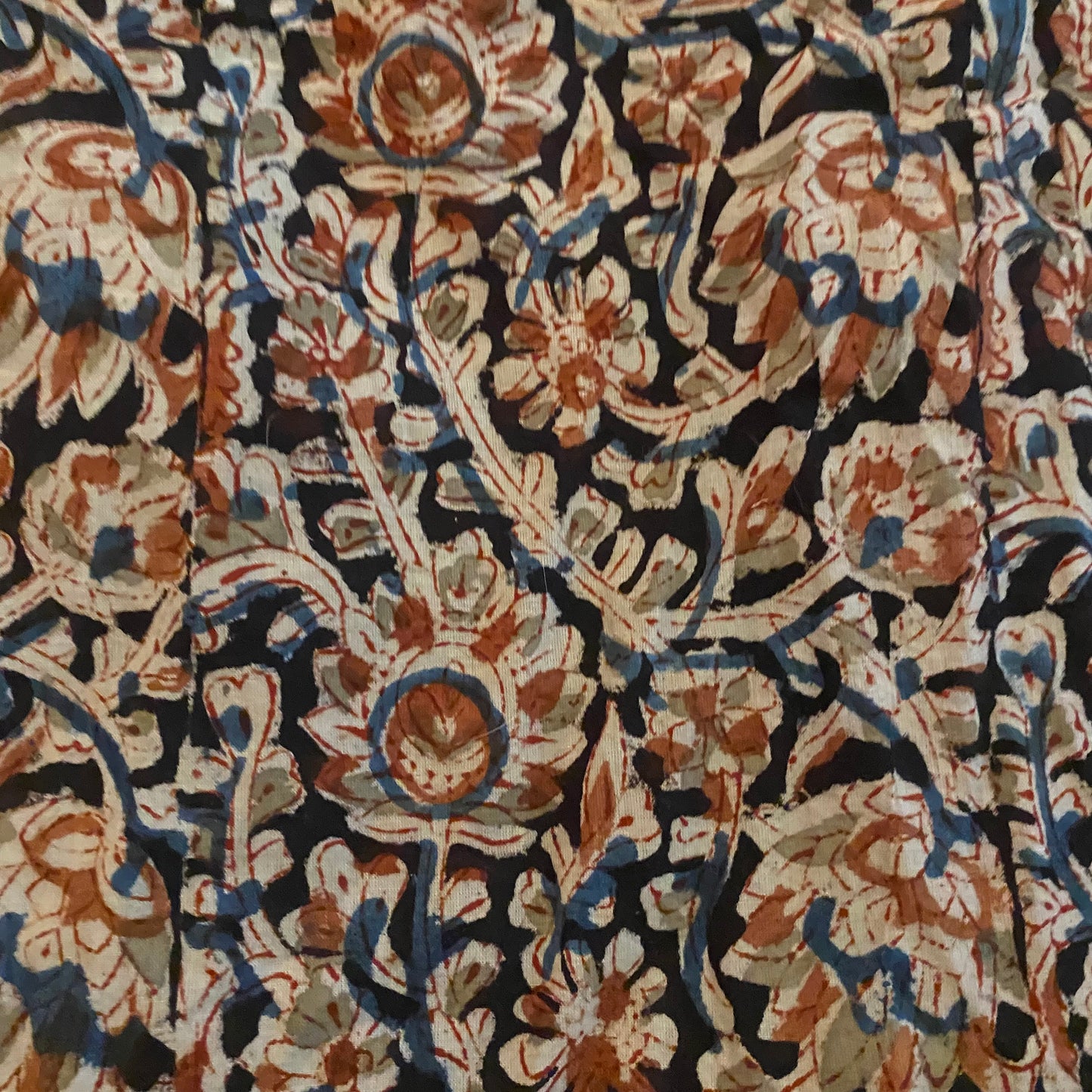New With Tags Sepia/Orange/Blue Dyed Cotton Waterfall Cardigan (M)