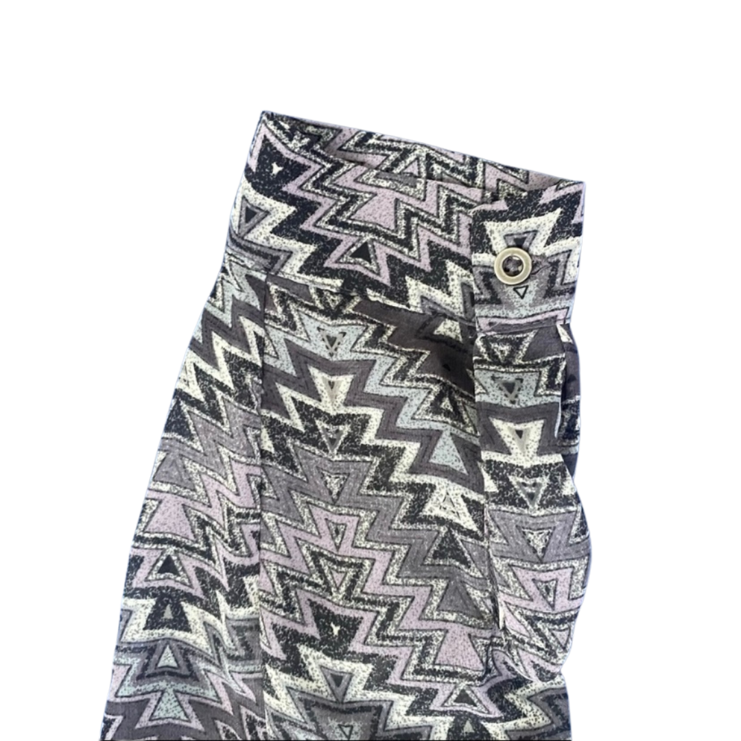 Muted Purple Chevron Gathered Front Blouse (M)