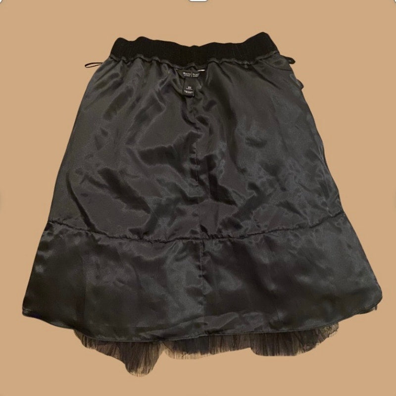 Voluminous Black Velvet & Tulle Circle Skirt (XS)