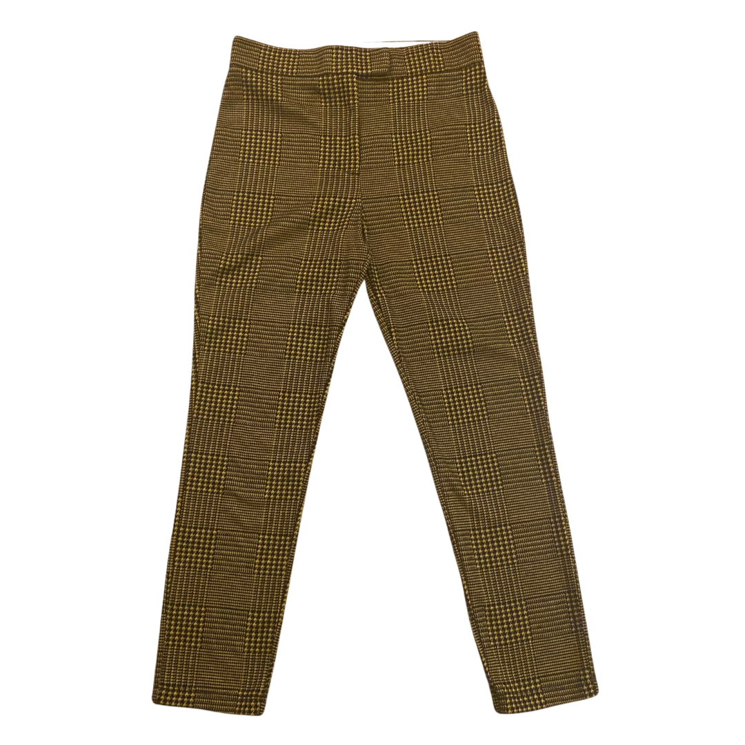 Checkerboard Plaid Yellow and Black Skinny Trousers (S)