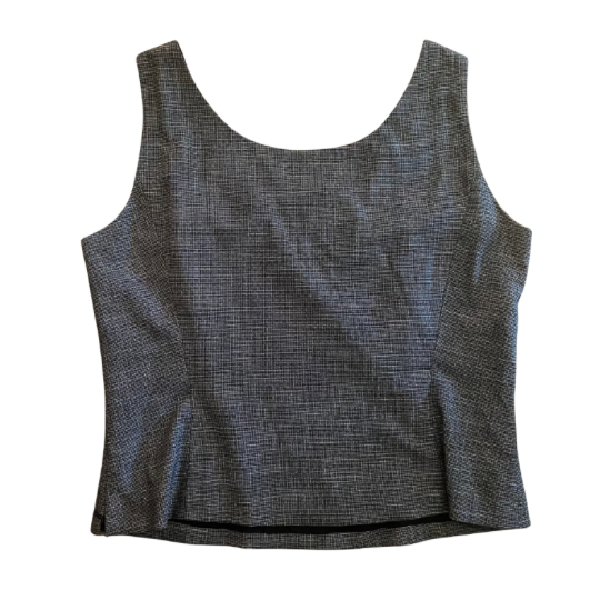 Black Beaded Grey Tweed Jacket & Sleeveless Top Set (10P)
