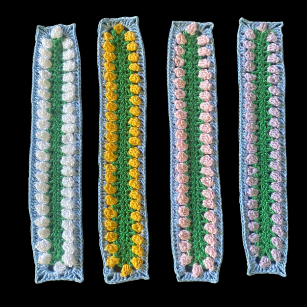 Pastel Tulip Stitch Micro-Crocheted Bookmarks | Made by Maya